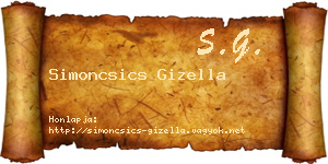 Simoncsics Gizella névjegykártya