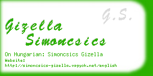 gizella simoncsics business card